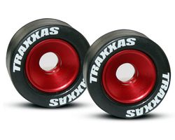 38-5186 Rubber tyres mounted on red wheelie bar wheels (AKA TRX5186)